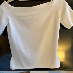 Alexander McQueen White Off-Shoulder Blouse